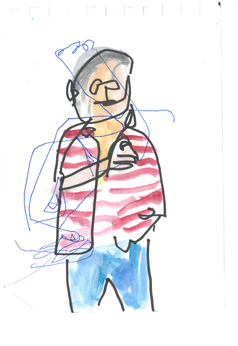 ITALIAN MAN SMOKING, FOUR SEASON BEACH, HYDRA